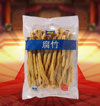宜客(AKA)腐竹產(chǎn)自河南許昌500g每袋，采用優(yōu)質(zhì)大豆，保證所有原材料來自純正的原產(chǎn)地，無污染的生長環(huán)境，現(xiàn)代化的種植技術(shù)，綠色健康。皮質(zhì)光滑，色澤黃白，油光透亮，腐竹作為高蛋白食物，豆香濃郁，口感爽滑，營養(yǎng)豐富。