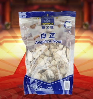 廚之選(HORECA SELECT)白芷產(chǎn)自廣西桂林400g每袋，選用上等的白芷為原料精心制作而成，品質(zhì)天然，口味純正。斷面白色，粉性足，味辛性溫，安全無污染，食用放心健康。經(jīng)現(xiàn)代先進(jìn)的工藝加工制作，使?fàn)I養(yǎng)充分保留，深受消費者的喜愛。