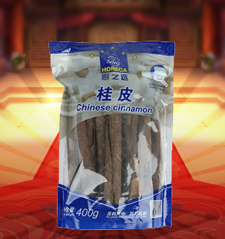 廚之選(HORECA SELECT)桂皮產(chǎn)自四川成都400g每袋，本產(chǎn)品精心挑選上等的桂皮等原材料制作而成，品質(zhì)純正天然，讓您食用的放心。本產(chǎn)品采用的是塑料質(zhì)地包裝，簡潔大方，食用簡單，是您廚房的好幫手。本產(chǎn)品加入菜肴后能讓其味道濃郁，口感醇厚鮮香，給您帶來美妙的味覺盛宴。