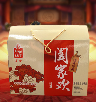 薈食(FINE FOOD)闔家歡禮盒，本款禮盒內(nèi)含有紅小豆、玉米渣、黃小米、燕麥片等，五谷飄香，品質(zhì)放心。顆粒大小均勻，口感香甜，爽滑可口，黃金健康搭檔，廚房優(yōu)選，粥中良品。	本品內(nèi)含有蛋白質(zhì)、能量、脂肪、鈉等營養(yǎng)成分，營養(yǎng)價值豐富，老少皆宜。