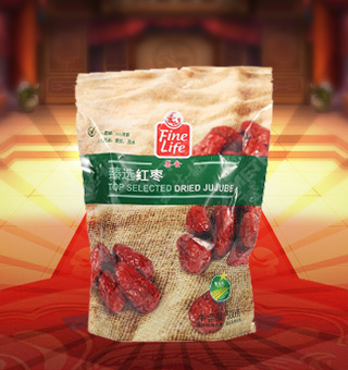 薈食(FINE LIFE)臻選紅棗產(chǎn)自河北滄州500g每袋，精選優(yōu)質(zhì)河北滄州紅棗為原料，經(jīng)先進(jìn)工藝精心制作而成，色澤亮麗，肉質(zhì)飽滿，輕松享受。 