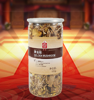 薈食(FINE LIFE)黃金菇產(chǎn)自四川成都100g每袋，質輕盈，有特殊天然菌香，味道鮮美，風味獨特，保留了豐富的營養(yǎng)成分。采取透明包裝，新鮮清晰可見，干凈衛(wèi)生，方便存放冷藏，方便消費者們的選購，安全健康，放心購買。